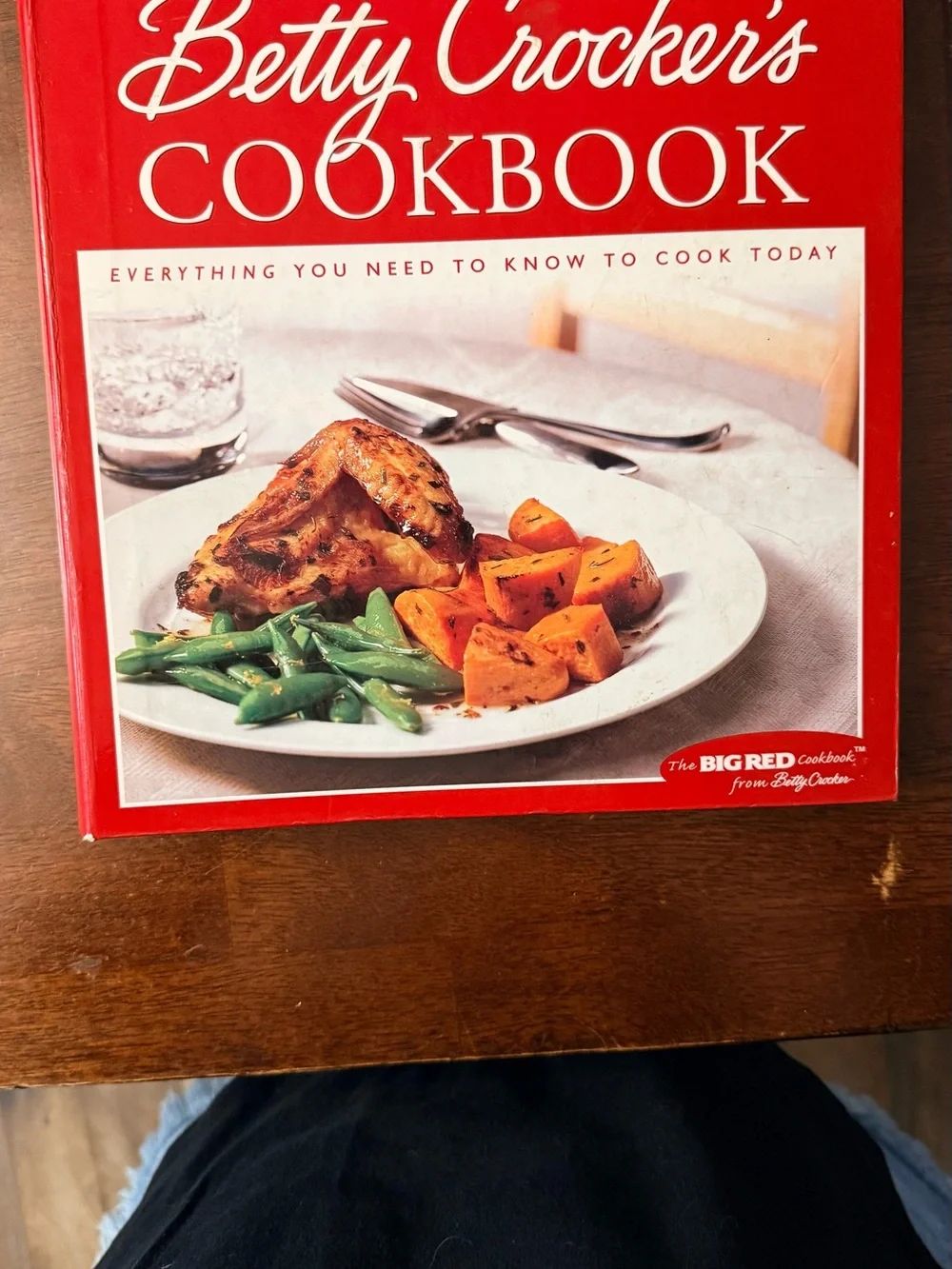 Betty Crocker Red Cookbook with White and Yellow Accents